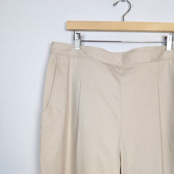 Rebecca Taylor Women's Beige Tapered Cropped Ankle Dress Pants Size 16 - Picture 4 of 9
